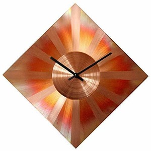 インテリア　メタルクロック Sunny Copper Diamond Rhombus