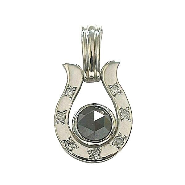 pt900 ブラックダイヤ0.5ct メレダイヤ　クロス　ペンダントトップ PT900】ブラックダイヤ0.5ct×0.07ct ペンダントトップ プラチナ