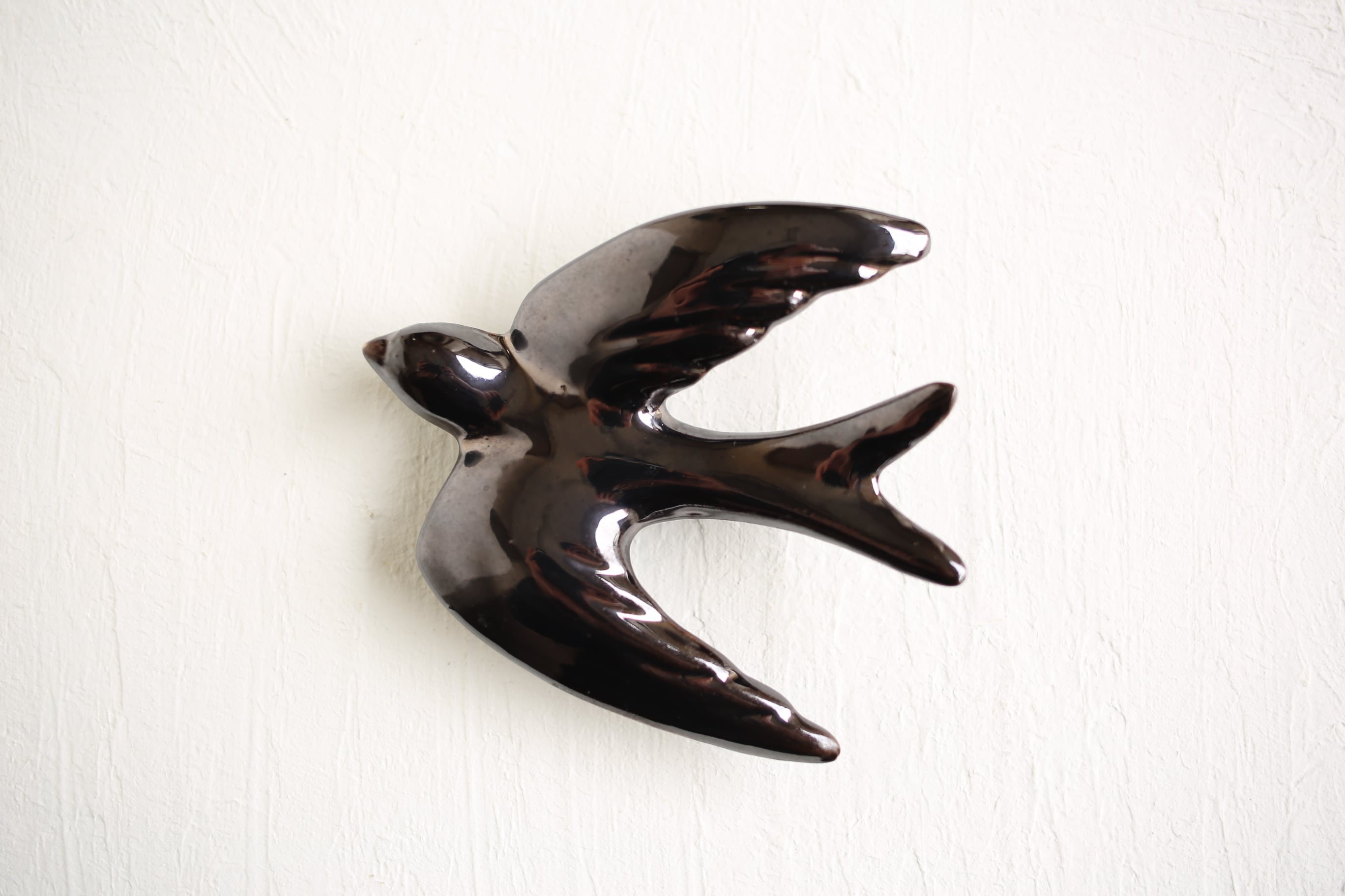 フランス アンティーク ヴィンテージ 陶器製 ツバメ 壁掛け N-01806b