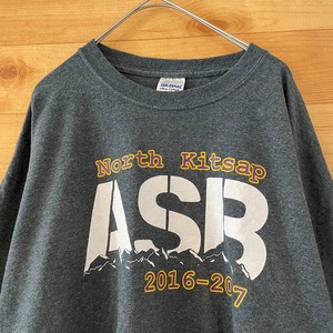 【GILDAN】ハイスクール 高校 North Kitsap High School! プリント ロゴ Tシャツ XL オーバーサイズ US古着