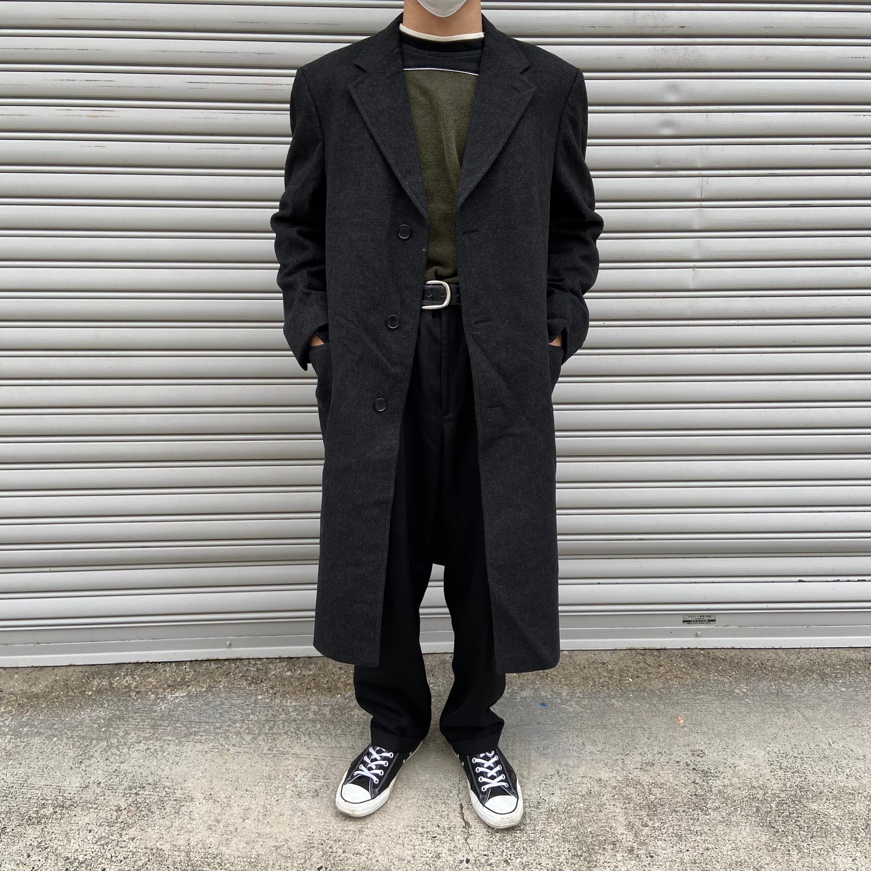 送料無料』Yves Saint Laurent チェスターコート ウール イタリア製 XL  