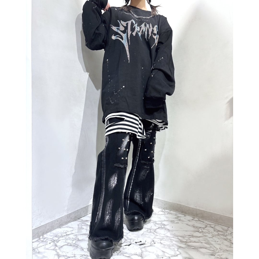 ニースタッズ ダメージフレアパンツ | VOLCAN&APHRODITE