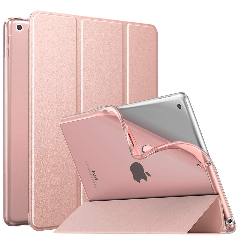 MoKo iPad 10.2 ケース iPad 第9/8/7世代 ケース (2021/2020/2019) マット半透明 RoseGold
