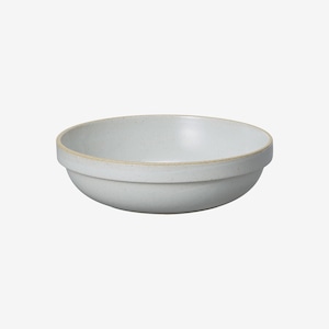 Hasami Porcelain (ハサミポーセリン) Shallow Round Bowl (Clear / グレー) 【185x55】HPM032