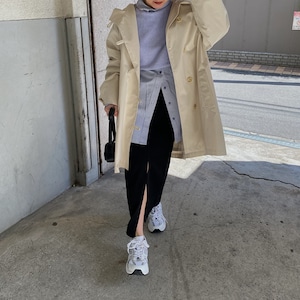 back tuck hood trench coat