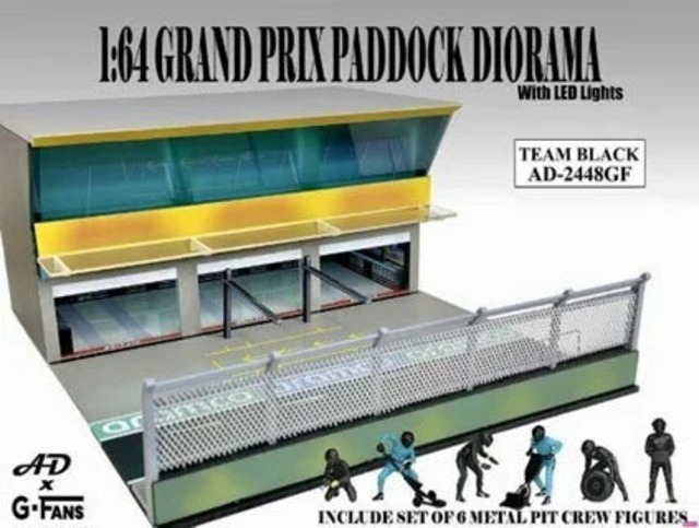 American Diorama アメリカンジオラマ 1/64 Grand Prix Paddock Diorama Team Black