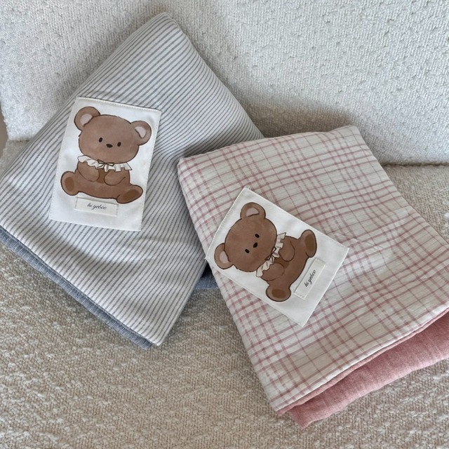 【即納】[Hi yeboo] Bobo bear blanket (blue/pink)