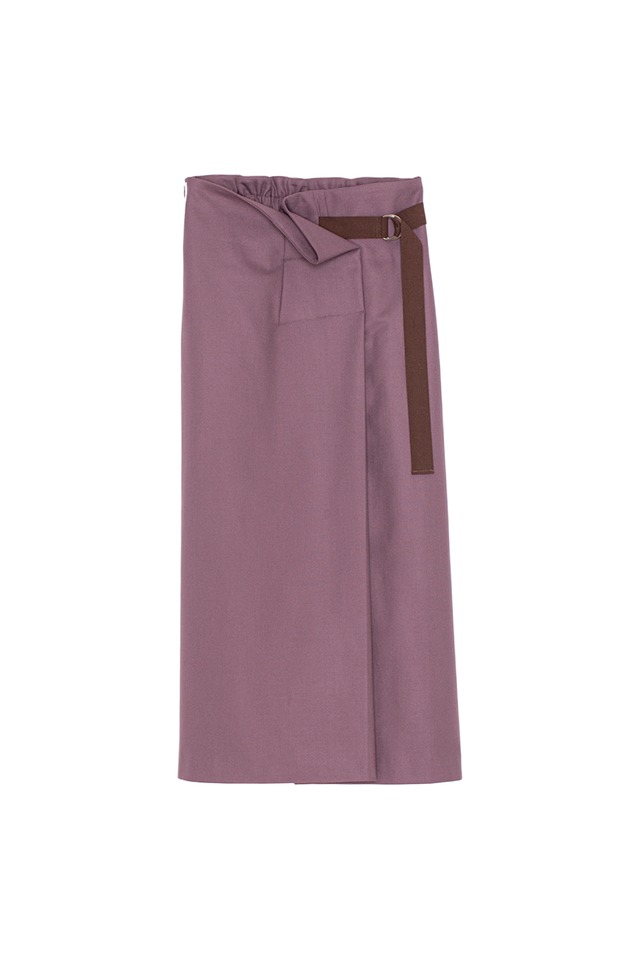 カラーベルトラップスカート< purple >