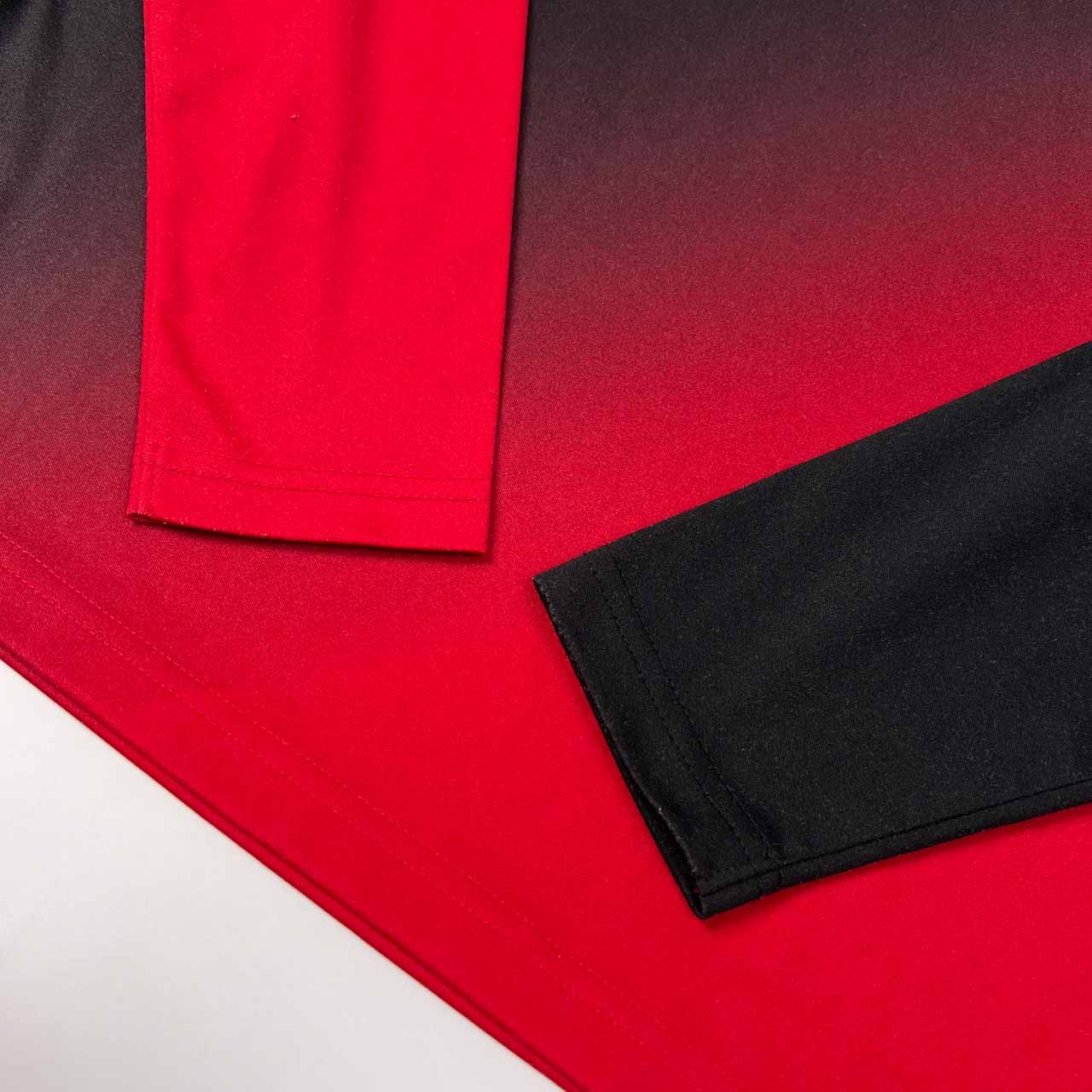 adidas GOLF アディダス ゴルフ ハーフジップ 長袖 ドライ シャツ サイズ M /ブラック×レッド/スポーツ/日本製