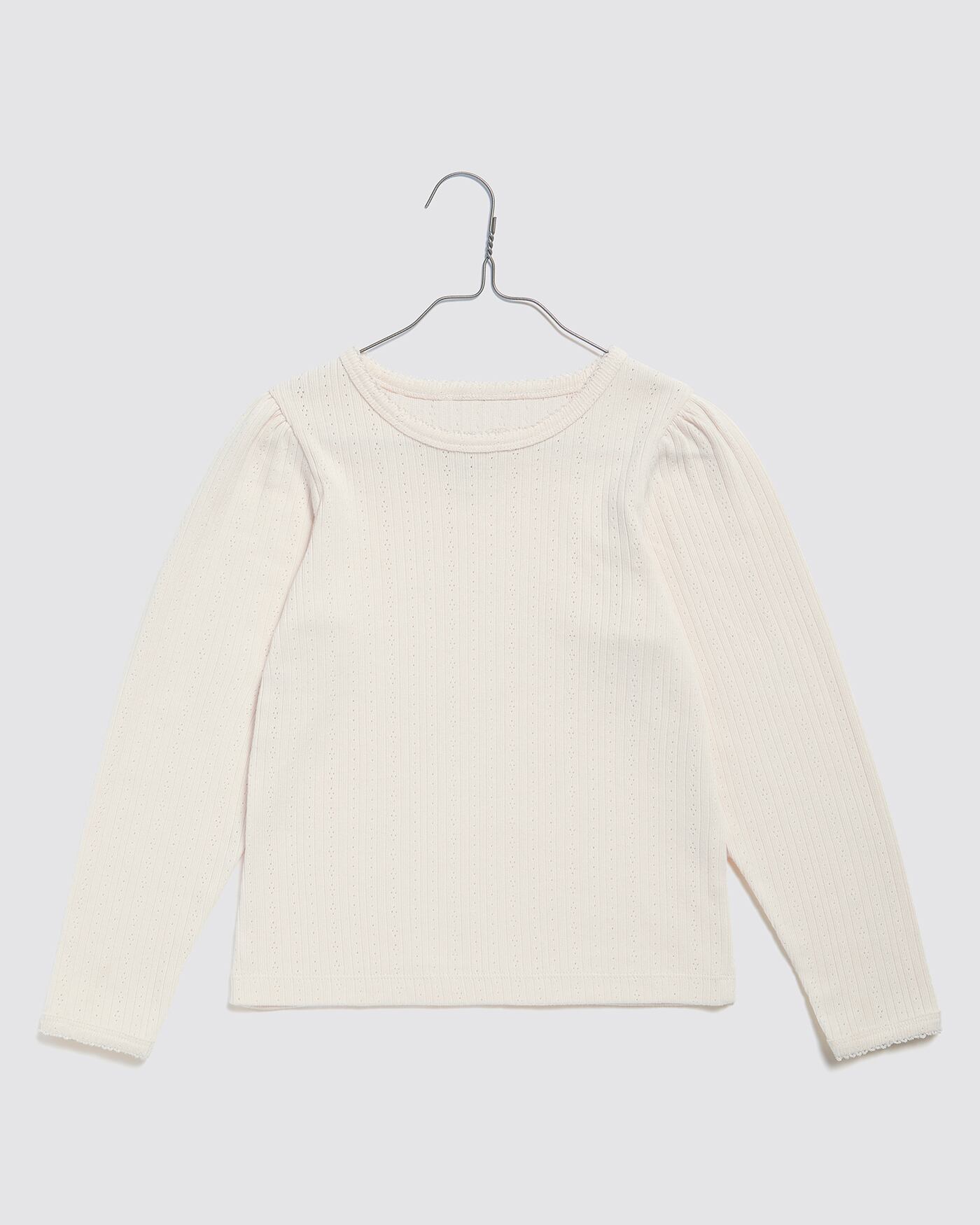 送料無料 Little Cotton Clothes/Pointelle Long Sleeve T-shirt Chantilly