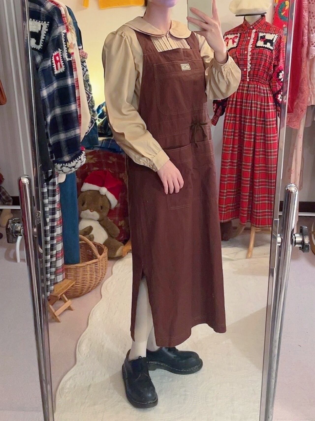 dog wappen brown pocket jumper skirt