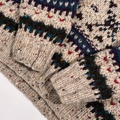 Woolrich ウールリッチ 総柄 ノルディック ボーダー系 ウール ニット セーター M /ベージュ系 メンズ アウトドア レトロ