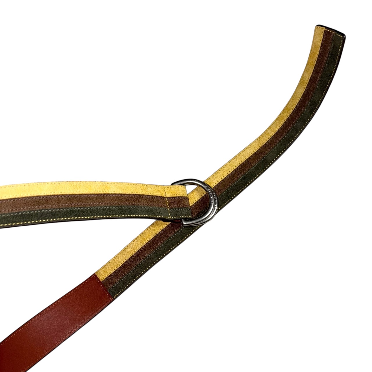 COACH tricolor suede ring belt
