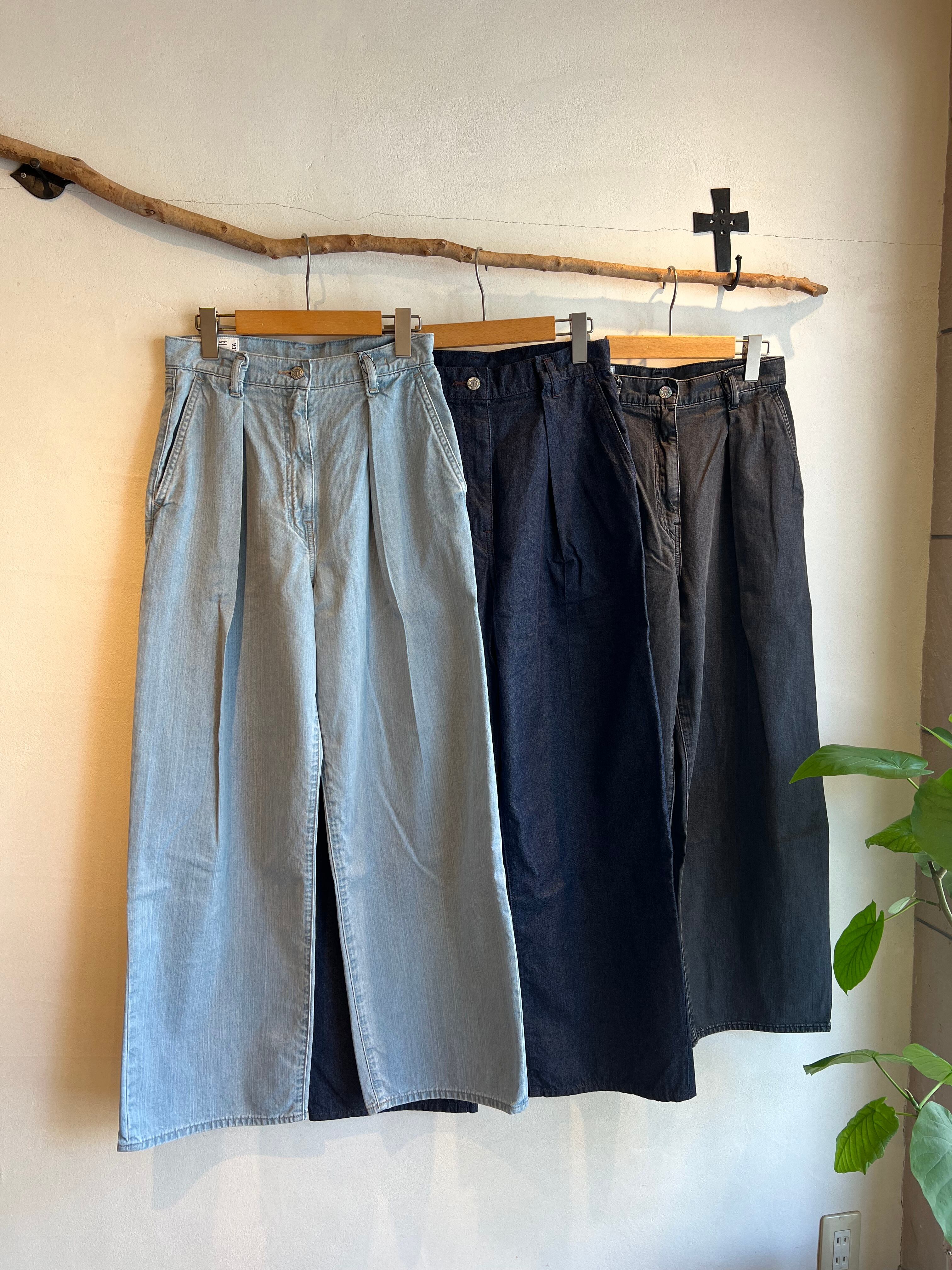 TICCA / ライトデニムタックワイドパンツ | anouk