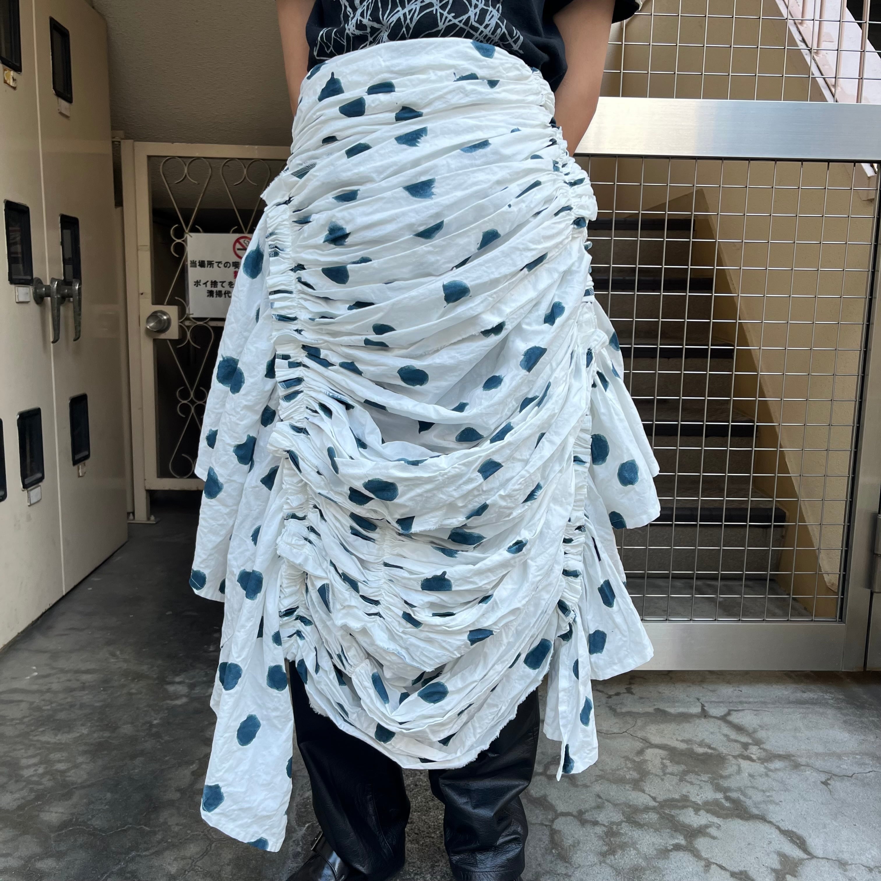 TAO COMME des GARCONS タオ コムデギャルソン 水玉インディゴスカート 