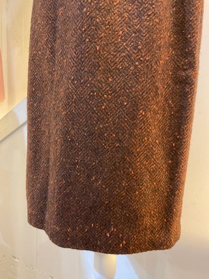 VINTAGE 50's 60's orange brown straight skirt