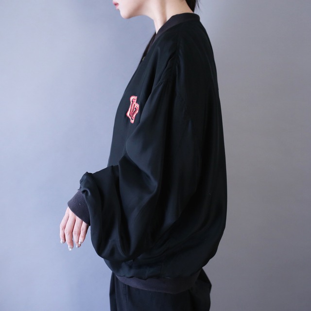 "Taz-mania" patchwork design over silhouette silk blouson