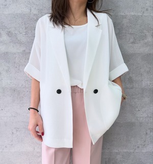 アンナケリー  Annakerry ドルマンメッシュテーラードジャケット