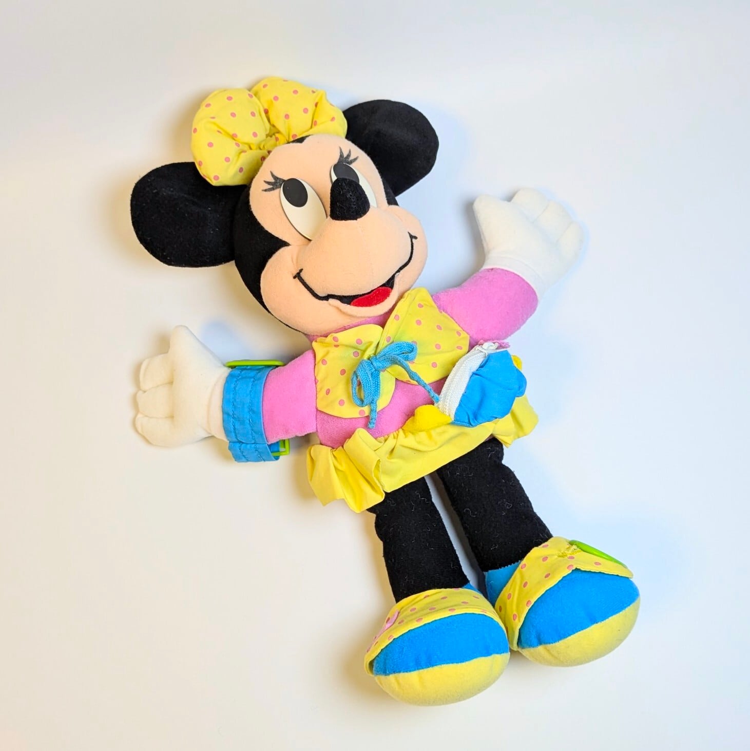 ☆VINTAGE 1992☆ 【 DISNEY / ディズニー ミニーマウス (Minnie Mouse) 】ミッキーマウスと仲間たち / 知育玩具 / ぬいぐるみ / plush toy 〚アメリカン雑貨 アメトイ〛
