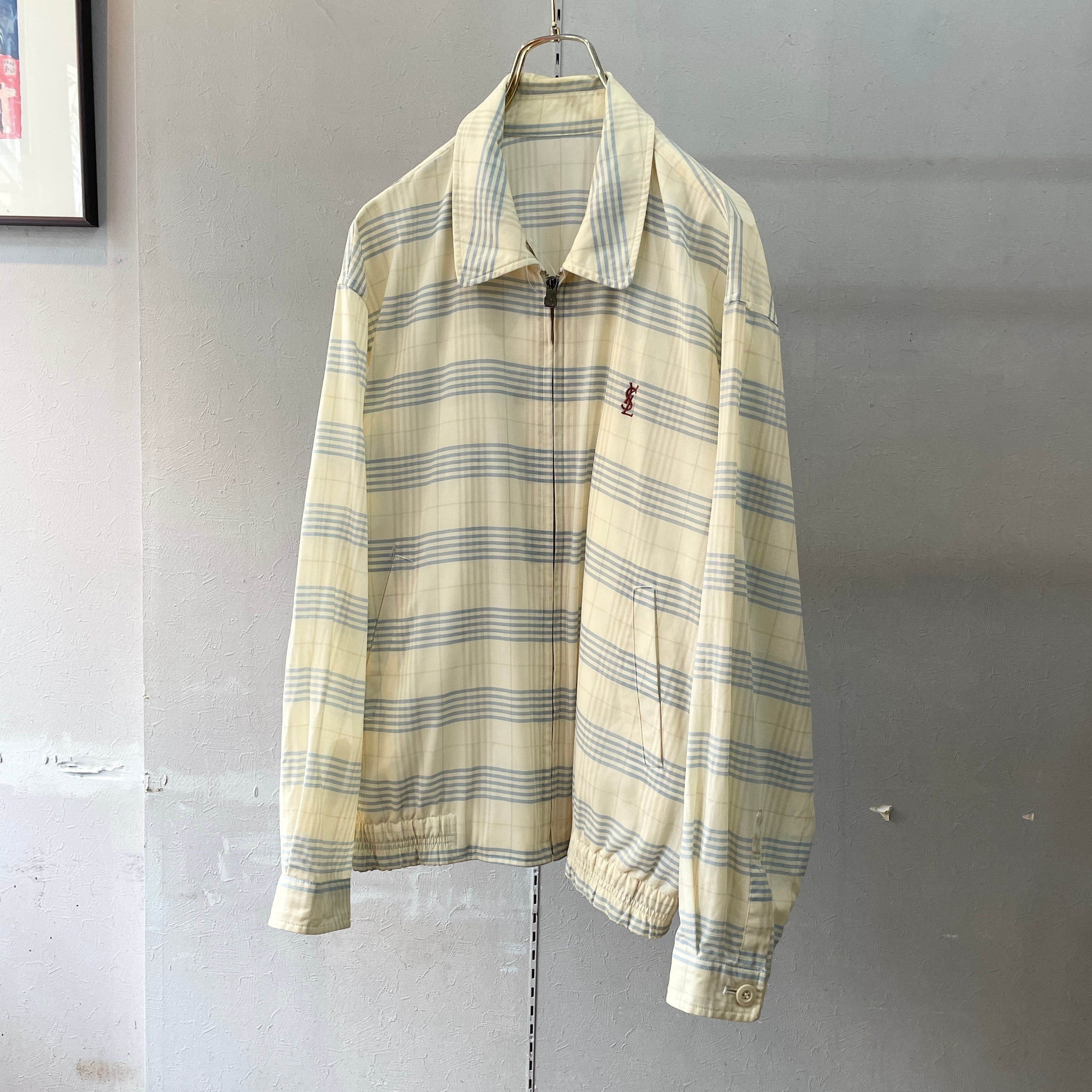 ビンテージイヴサンローランチェックブルゾンyvessaintlaurent SAINT 