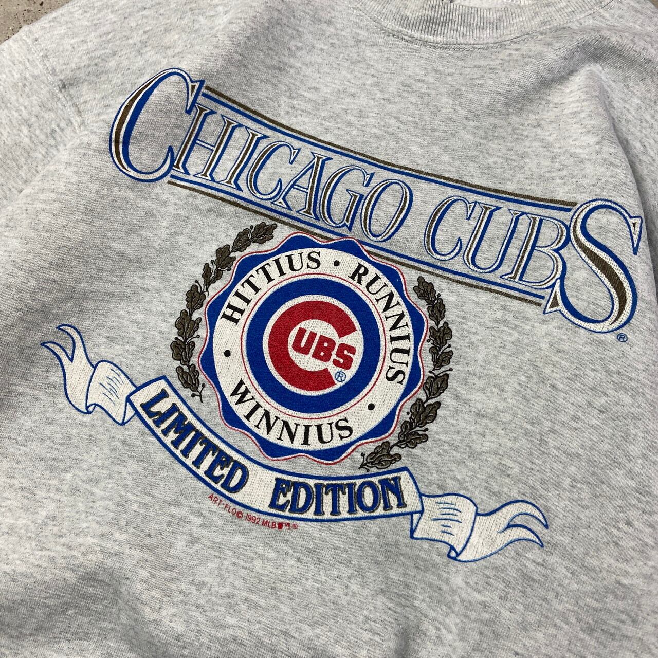 90年代 USA製 MLB CHICAGO CUBS チームロゴ プリント スウェットシャツ ...