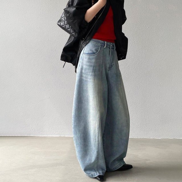 wide washed jeans 14331