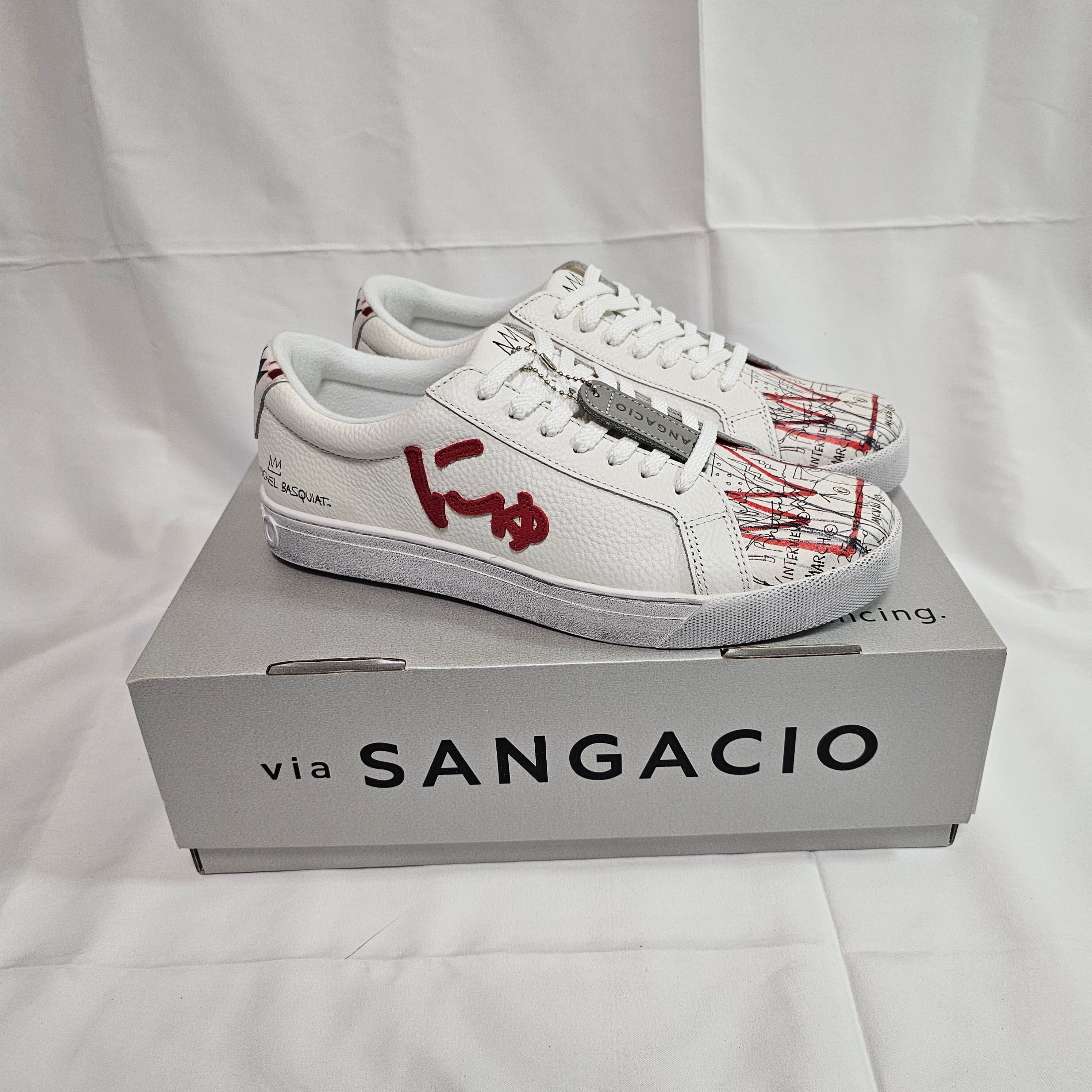 限定コラボ品☆via SANGACIO ホワイト スニーカーBASQUIAT 限定コラボ品☆via SANGACIO ホワイト スニーカーBASQUIAT