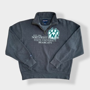 【JANSPORT】カレッジロゴ メキシコ製 ノースウェストミズーリ州立大学 NORTHWEST MISSOURI STATE UNIVERSITY バスケットボール 刺繍ロゴ プリント ハーフジップ スウェット プルオーバー L ジャンスポ  US古着