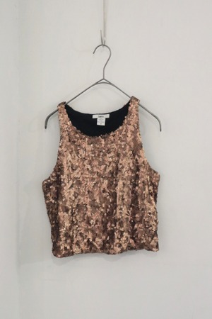 brown sequins cropped tops
