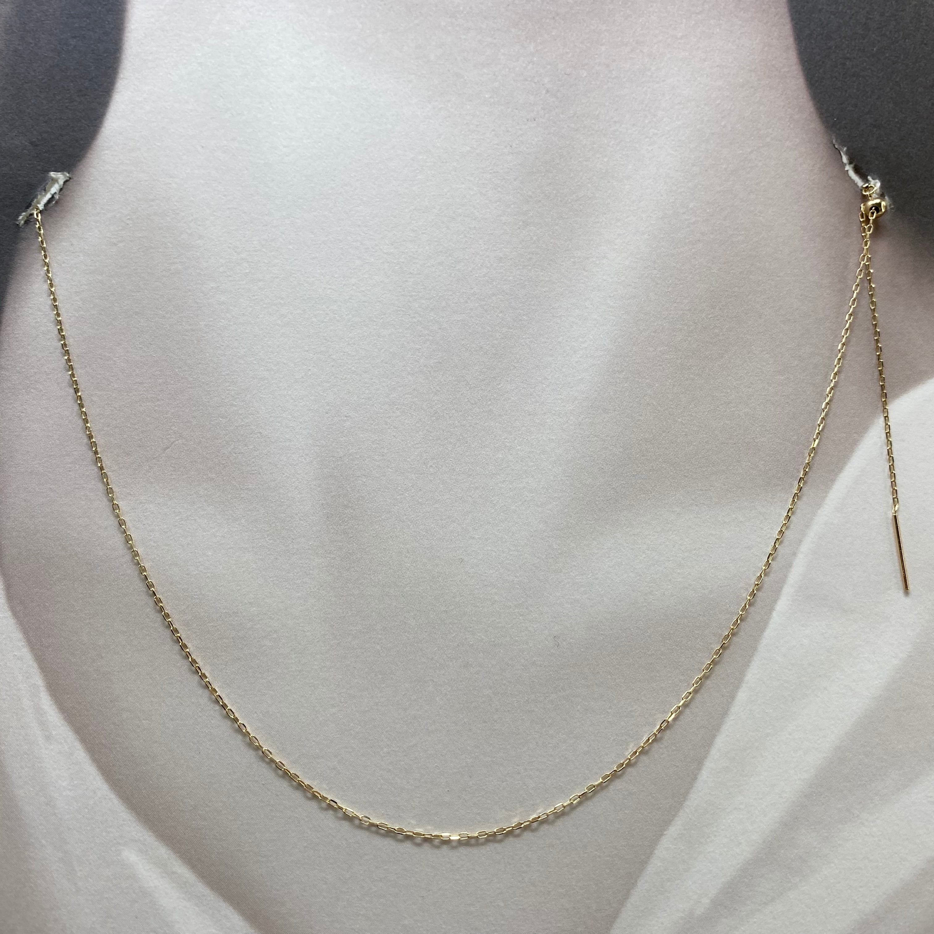 k10YG 10金 角あずき 0.24ミリ 45センチ ピンネックレス | よー