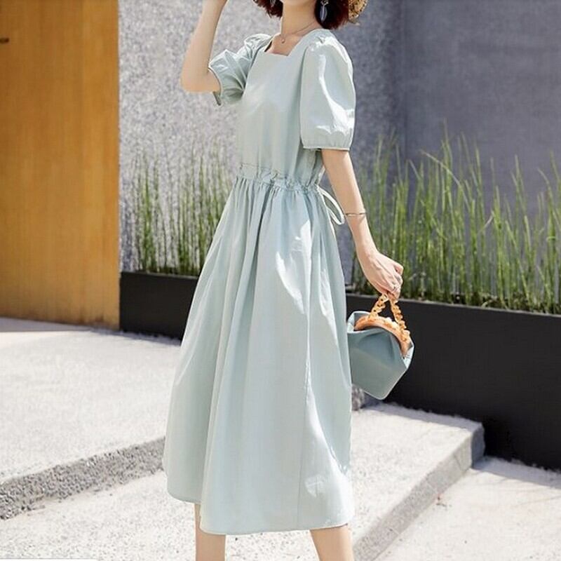 パフスリーブウエストリボンワンピース 733 Mimirie