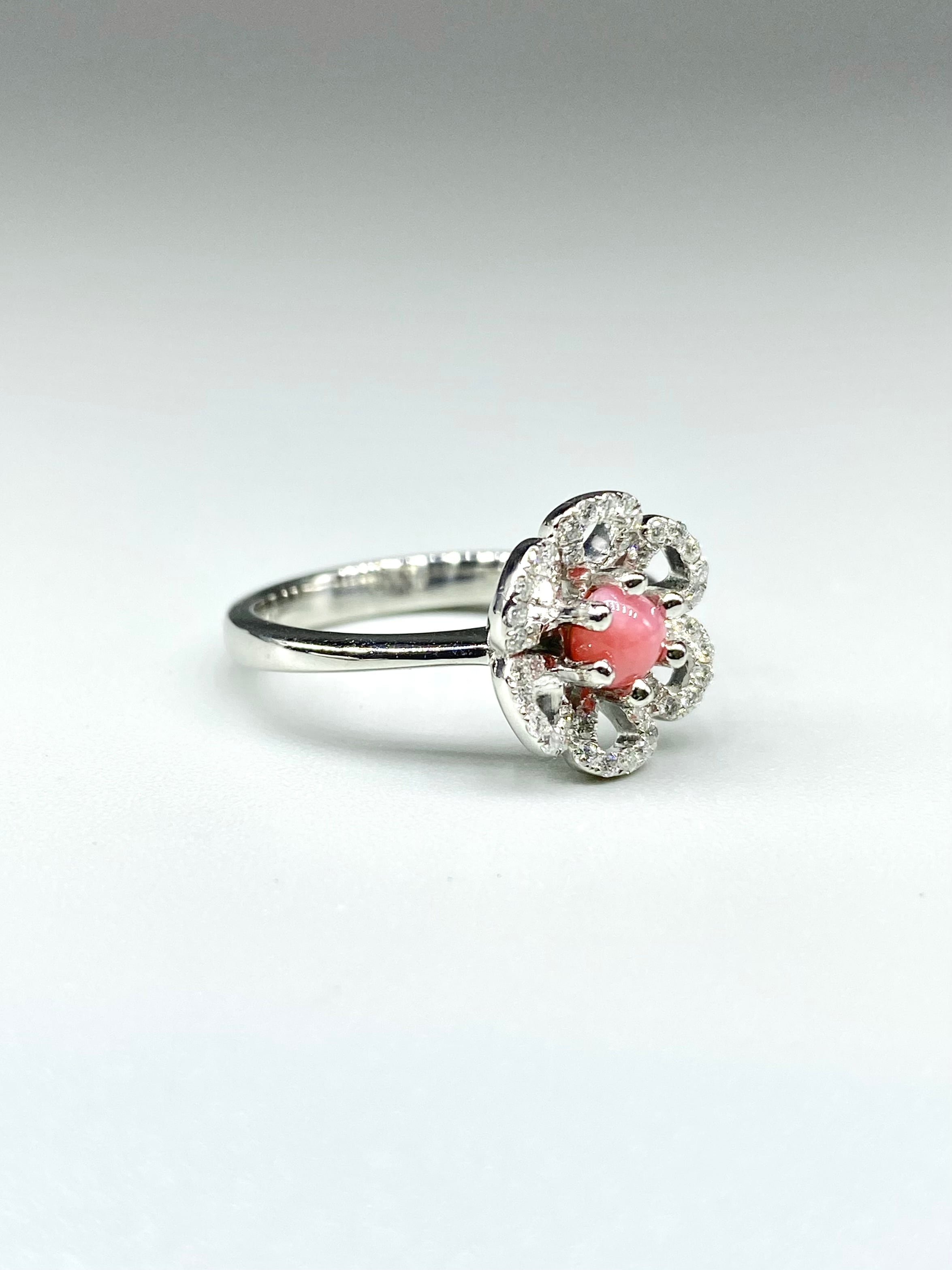 コンクパール 0.46ct / ダイヤモンド 計0.21ct Pt900 リング 12号