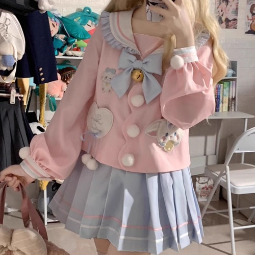 ゆめかわ♡もこもこ羊さんセーラー服セット　seifuku46　