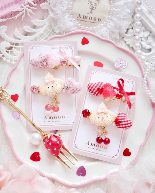 8104 ラブリーほいっぷイヌヘアクリップセット