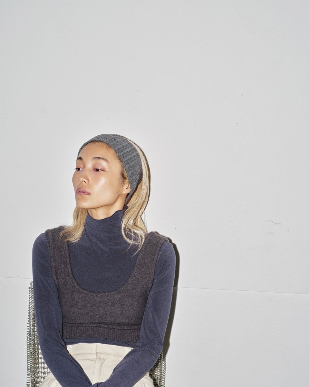 TODAYFUL Raccoon Knit Bustier ラクーンニットビスチェ SkyBlue 