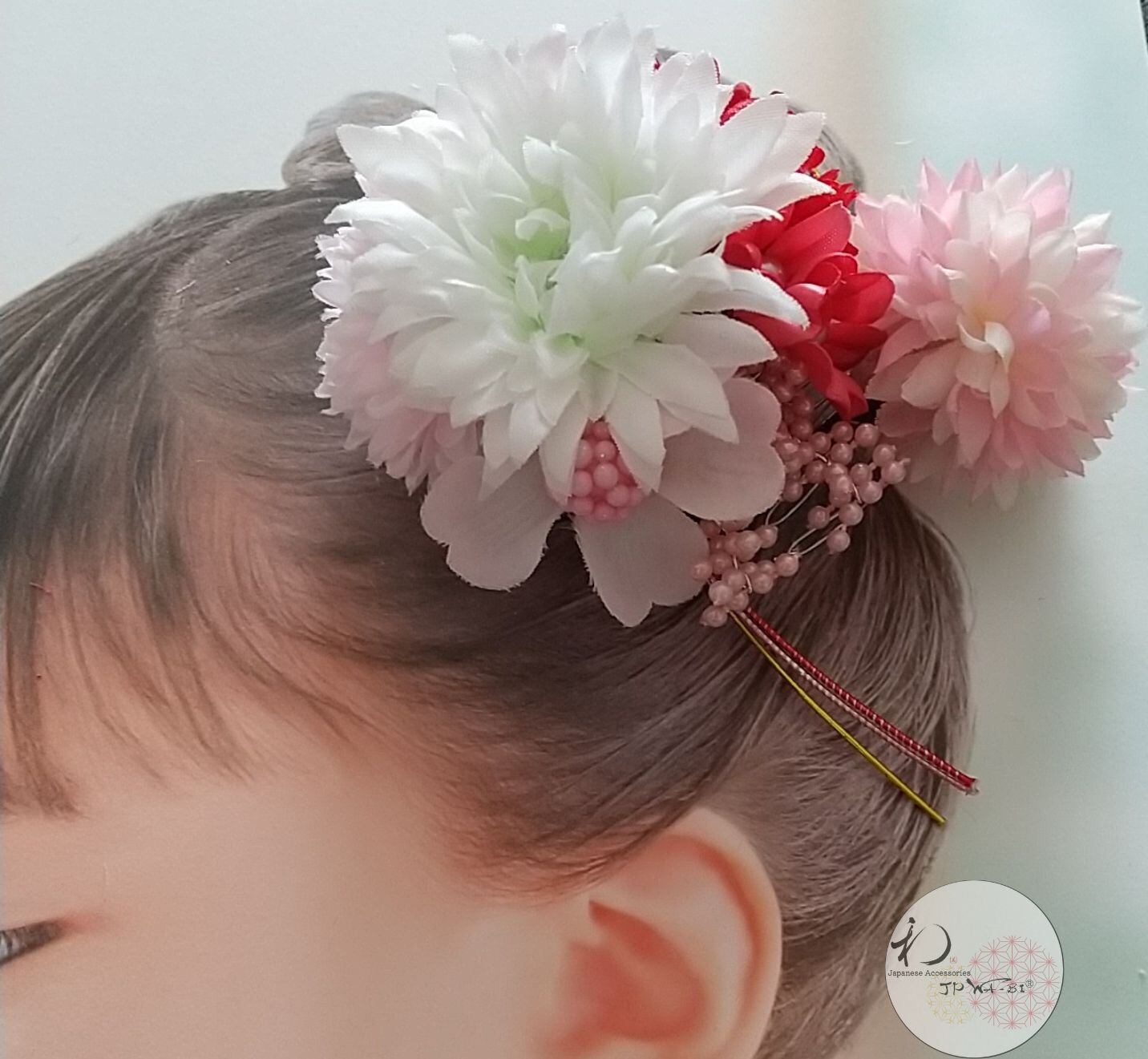 Kids髪飾り・花飾り//七五三・1/2成人式・お正月/振袖・着物髪飾り