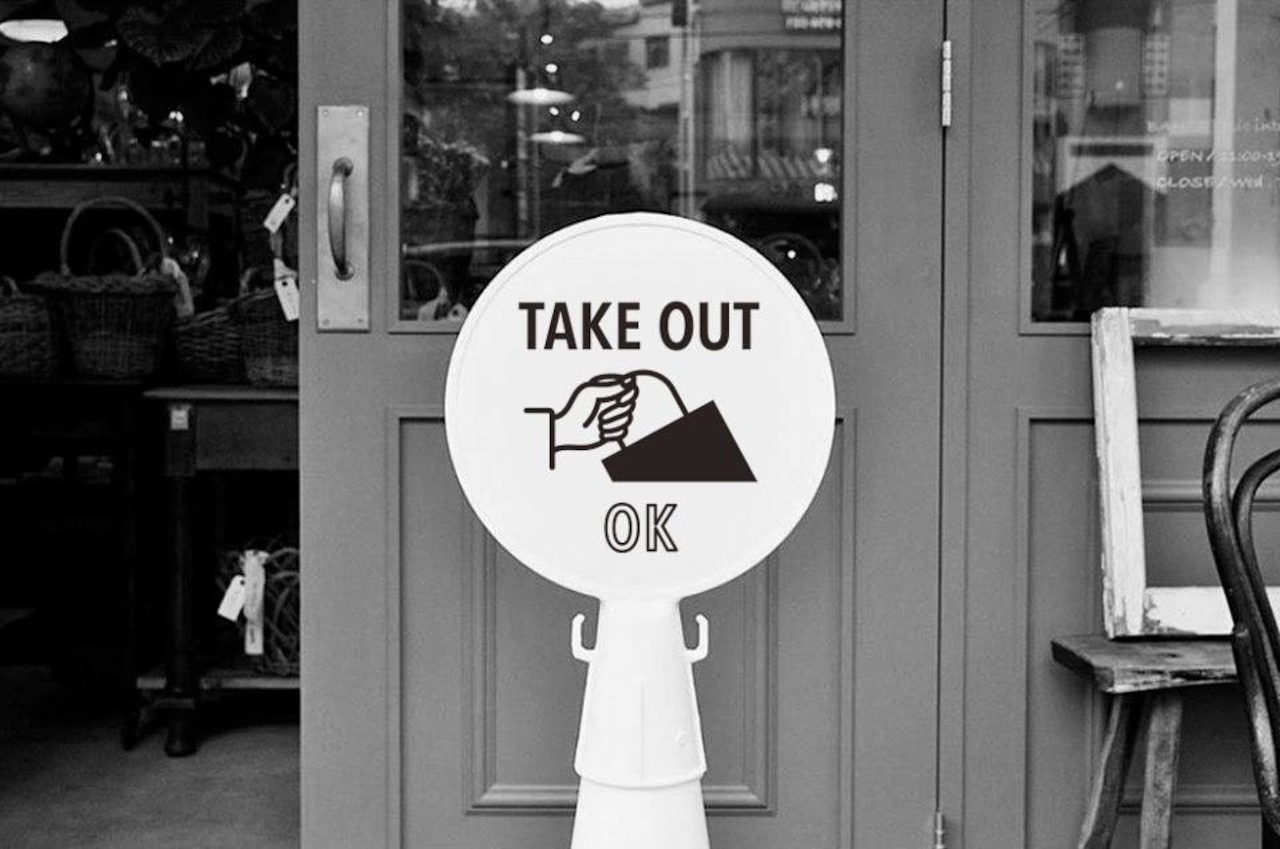 「TAKE OUT OK（お持ち帰りOK）」PREFAB SIGN