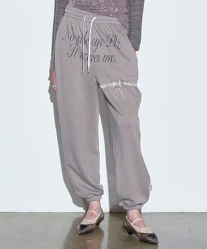 [SCULPTOR] Wedding Garter Belt Jogger Pants Gray