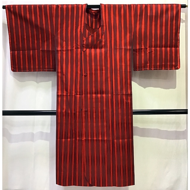 雨コート・赤地・縦縞・和装・No.200701-0628・梱包サイズ60