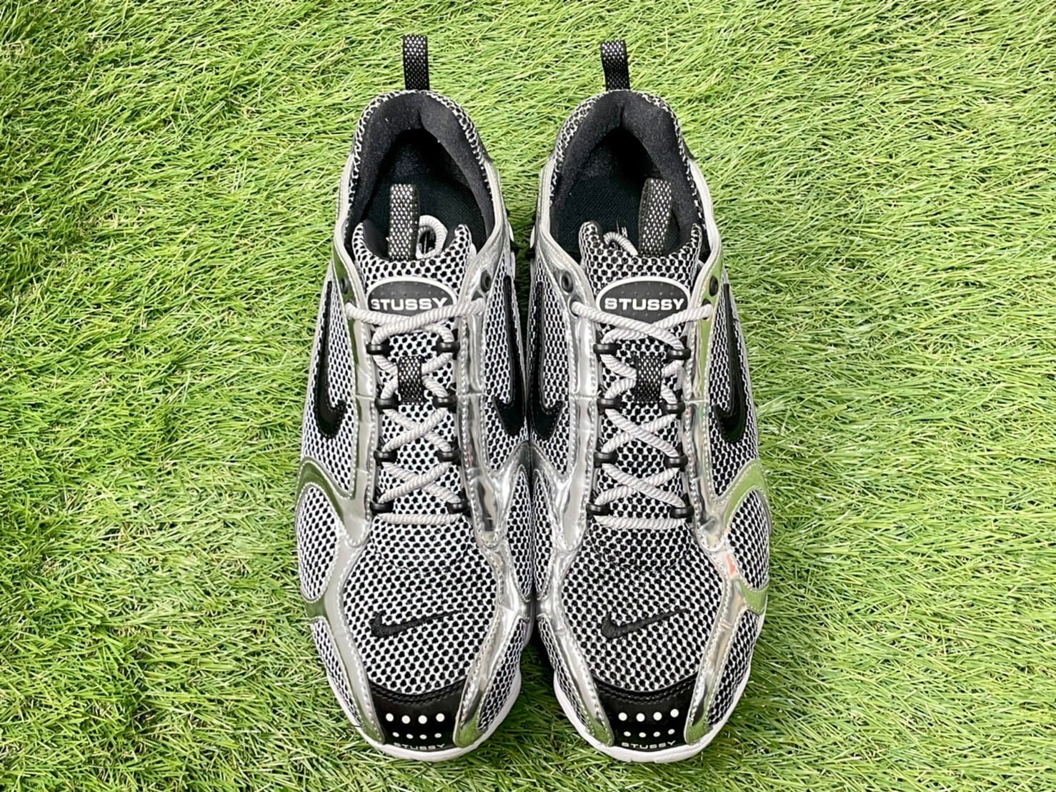 NIKE × STUSSY AIR ZOOM SPIRIDON CG 2 PURE PLATINUM CU1854-001 27cm 