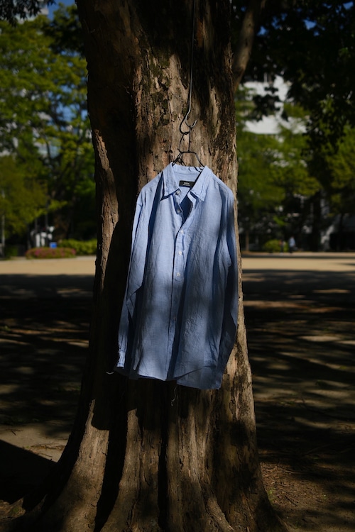 ensou. / Rough Cut Shirt (Pale Blue Gingham)
