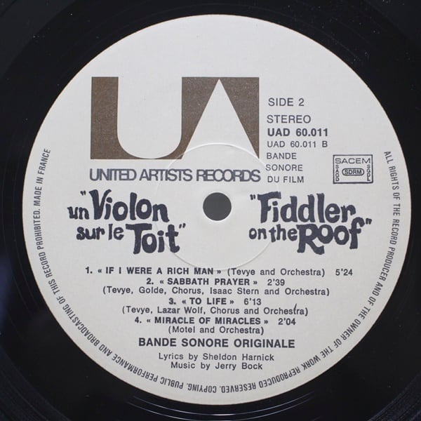 John Williams / Un Violon sur le  Toit / Fiddler On The Roof[UAD 60011/2] - 画像5