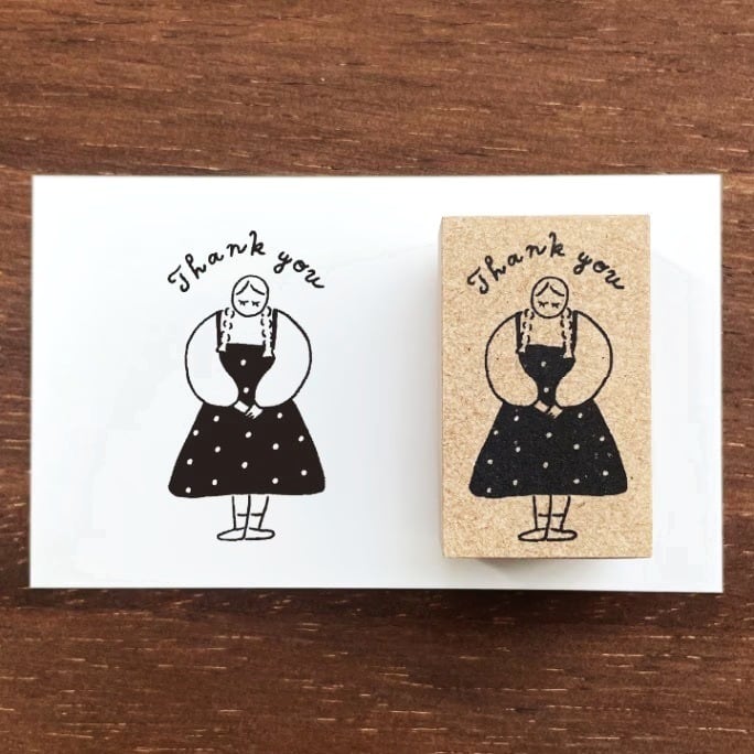 スタンプマルシェ マールちゃん・イラストスタンプThank you はんこ SM02