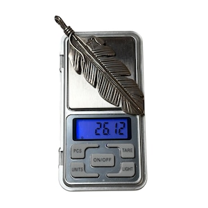 Anglo Buffalo ingot silver feather pendant