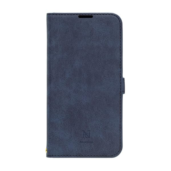 NATURAL design iPhone 17 用 ケース 手帳型 スエード ストラップ付 STYLE NATURAL (ブルー)