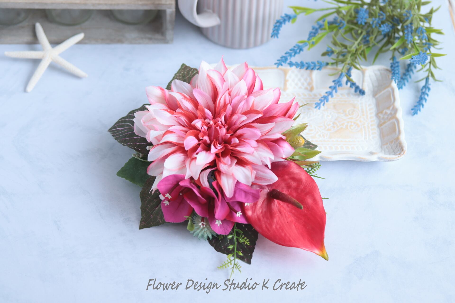 ダリア ハイビスカス の髪飾り♡