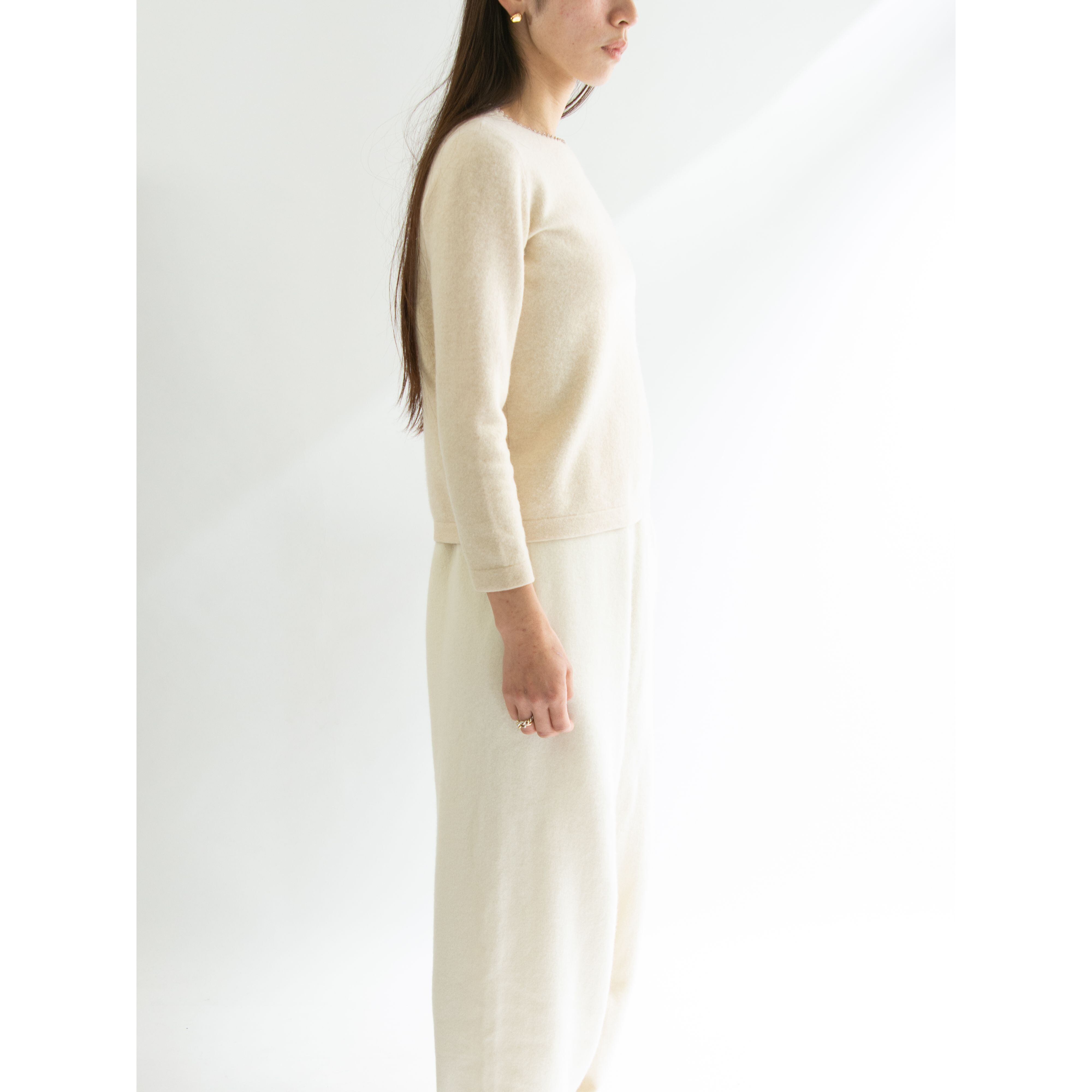 【Les Copains CLASSIC】Made in Italy wool-silk-cashmere crewneck sweater(レコパン イタリア製 ウールシルクカシミヤ クルーネックニットプルオーバー セーター)11d