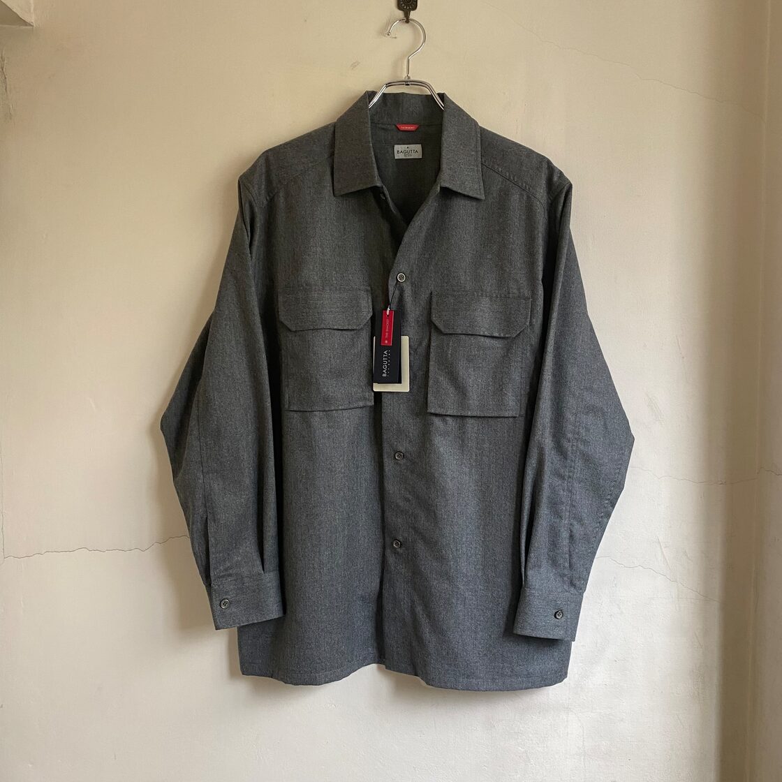 新品 BAGUTTA THE SHACKET ウール サファリシャツジャケット SIZE M