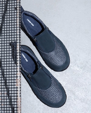 panel suede slip-on shoes