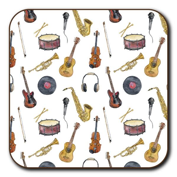 コースター「楽器総柄」